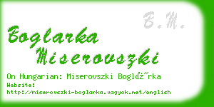 boglarka miserovszki business card